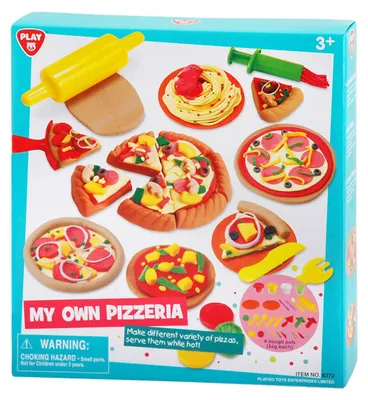 Immagine prodotto di Set di pasta da gioco per pizzeria - 4 colori di pasta da gioco per bambini