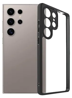 Obrázok produktu pre Ochranné puzdro pre Samsung Galaxy S25 Ultra z matného TPU + priehľadné, čierne