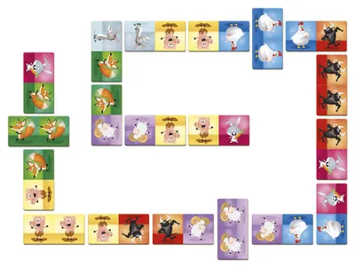 Image de Jeu de dominos Janod - Jeu éducatif en carton avec motifs d'animaux pour enfants
