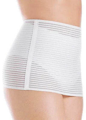 Imagen del producto de Cinturón posparto Chicco, cinturón de embarazo, que proporciona soporte y sujeción a la zona abdominal sin ejercer presión, fabricado con tejido transpirable y con un práctico cierre de velcro, color blanco, talla L, pack de 1 unidad