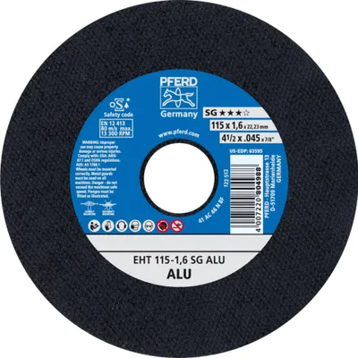 Produktbild von PFERD 61340425, Schneidedisk, Aluminium, Nicht-eisenhaltiges Metall, 11,5 cm, Jede Marke, Flache Mitte, 2,22 cm