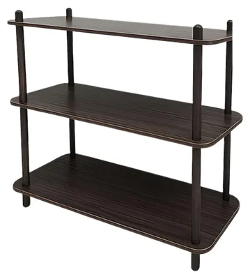 Produktbild von Mica Decorations Jeff Regal Dunkelbraun100% - Bücherregal aus Holz für Wohnzimmer und Schlafzimmer - Offenes Regal für Bücher und Wohnaccessoires - 80 x 30 x 79 cm - Dunkelbraun