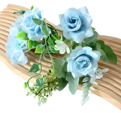 Produktbild von Künstliche Blumen aus hochdichtem Seidenstoff, weicher Griff, wasserfest, flexible Zweige, Fensterdekoration, künstliche Blumen, Hochzeits- und Hoteldekoration