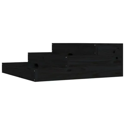 Image de vidaXL Bac à plantes noir 78x78x27 cm pin massif