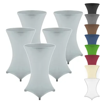Stretch-Statafelbezüge, 5er-Set, Öko-Tex, 80-85 cm, grau