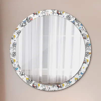 Produktbild von Wohnzimmer Spiegel - Badezimmerspiegel Wandspiegel zum Schlafzimmer – Schminkspiegel - Schmetterling - Rund: Ø100cm