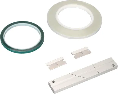 Image de kit de bloc d'épissure de bande 1/4 10 pouces, kit de bloc d'épissure en alliage d'aluminium, support de bande en aluminium avec bobine ouverte et feuille de support de bande d'amorce d'épissure
