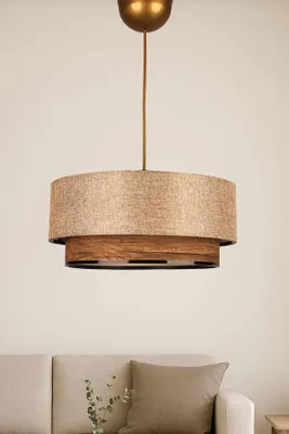 Produktbild von Opviq, Hochwertiger Kronleuchter, Kunststoffkörper, Braun, Ø30 h:13 cm, Höhenverstellbar 20-50 cm, E27 Fassung, Max 40 W, IP20, Rustikales Design für stilvolle Räume.