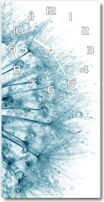 Produktbild von Wanduhr aus Glas – 30x60 cm - Glasbild - Glasuhr - Gehärtetes Glas -Löwenzahnsamen