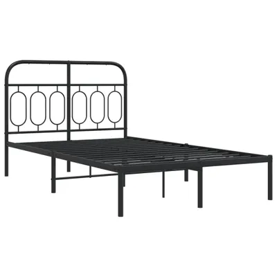 Obrázek produktu pro Kovový rám postele s čelem černý 120 x 200 cm