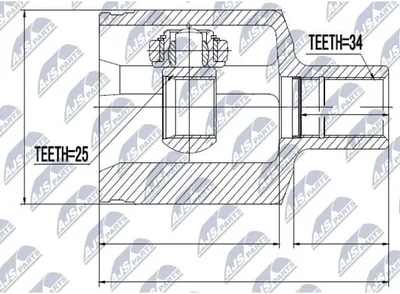 Produktbild von NTY Gelenksatz Antriebswelle Getriebeseitig Vorne Links passend für MERCEDES-BENZ GLK (X204) NPW-ME-033