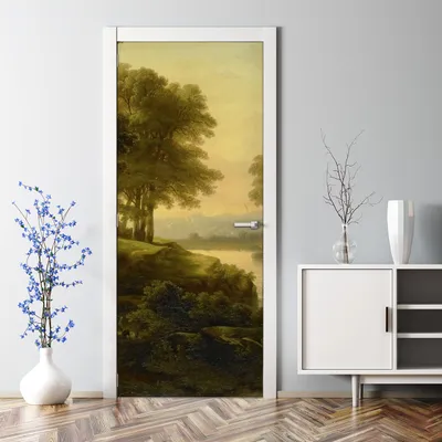 Produktbild von Dekorative Türtapete Türposter selbstklebend Klebefolie Türaufkleber Vintage Landschaft 85 x 200 cm