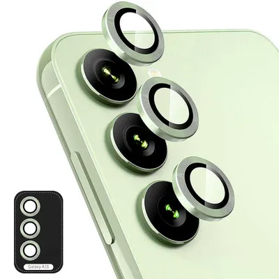 Produktbild von Für Samsung Galaxy A16 Aluminium Ring Kamera + H9 Tempered Hart Glas Grün