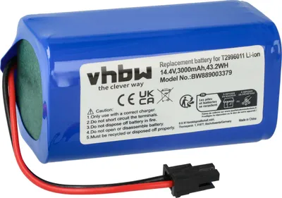 Produktbild von vhbw Akku kompatibel mit Ultenic T10 Elite Saugroboter (3000 mAh, 14,4 V, Li-Ion)