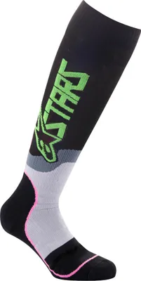 Zdjęcie produktu dla Alpinestars Skarpety MX Plus-2 Socks Black/Green Neon/Pink Fluorescent S