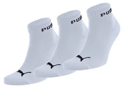Obrázok produktu pre Puma Quarter Socken, 3-dielový balík, biela farba: veľkosť 43-46. Veľkosť: 43-46