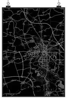Produktbild von Mr. & Mrs. Panda Bild Halle Neustadt DIN A1 - Geschenk, Stadt Dorf Karte Landkarte Map Stadtplan, wanddeko, Plakat, Posterdruck, Kunstdruck