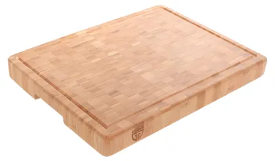 Produktbild von GRÄWE Schneidbrett groß aus BAMBUS mit Saftrille 40 x 30 cm