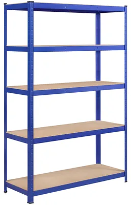 Immagine prodotto di Scaffale in metallo - Scaffalatura portaoggetti - 5 ripiani - 180 x 120 x 45 cm - Blu