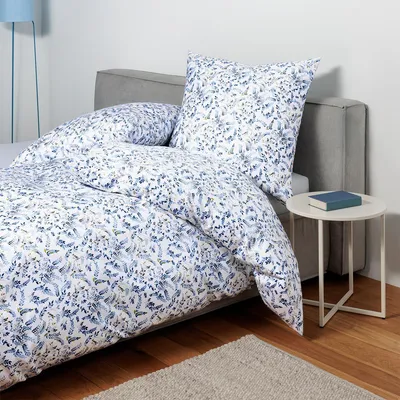 Produktbild von Janine Mako-Satin Bettwäsche moments 98133 blau 155x200 cm + 80x80 cm