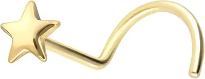 Produktbild von Nasenpiercing, Nasenstecker 14/18 Karat Gold Nasenstecker Spirale STERN