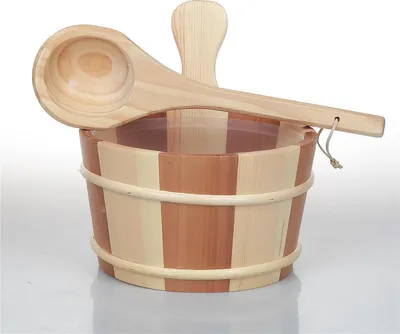 Immagine prodotto di Sauflex Secchio In Legno Da 4 Litri E Mestolo Da 36 Cm, Pino/Cedro