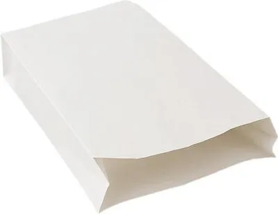 Produktbild von Papiertüten, gefaltet, 150 x 60 x 290 mm, weiß, 1000 Stück