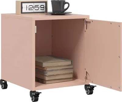 Image de vidaXL Tables de nuit 2 pcs. Rose 36x39x43,5 cm Acier