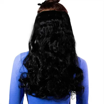 Obrázek produktu pro hair2heart Clip in Extensions Syntetické vlasy vlnité - příčesek 130g Black
