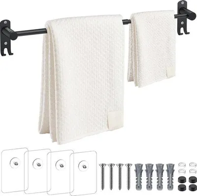 Produktbild von Famanu Handtuchhalter verstellbar – Wandmontage, 40-70 cm, Edelstahl, inklusive Montagematerial