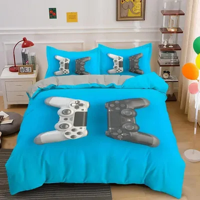 Produktbild von Bettwäsche Set Gamepad 200x220cm + 2 Kissenbezüge 80x80cm Mikrofaser