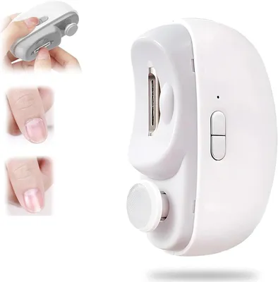 Produktbild von Elektrischer Nagelknipser 2026 2-in-1: Sicher und Präzise für Hände & Füße, Automatischer Nageltrimmer mit LED-Licht und Polierfunktion, Elektrische Nagelfeile (Weiß)