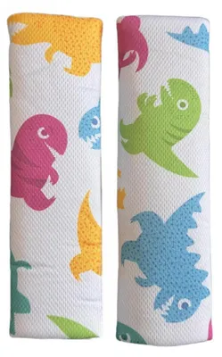 Obrázek produktu pro Bezpečnostní pásy pro děti, 2 kusy, design dinosaura, bílá barva