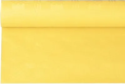 Produktbild von Papstar Papiertischtuch mit Damastprägung 6 m x 1,2 m gelb, 12 x 1 Rolle