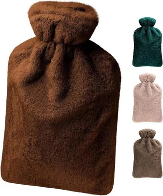 Produktbild von Famanu Warmwasserflasche mit Bezug - 2 Liter - rostbraun