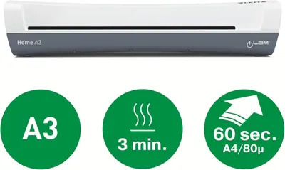 Produktbild von Leitz iLAM Home, 33 cm, Heisslaminator, 3 min, 300 mm/min, 0,4 mm, A3