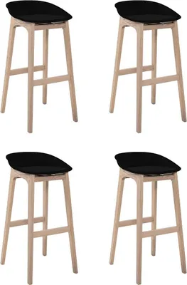 Immagine prodotto di Set di sgabelli da bar RIVA in rovere da 75 cm con seduta in plastica