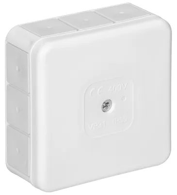 Immagine prodotto di Scatola di derivazione impermeabile da esterno - 85 x 85 x 37 mm - IP55 - Bianca - Per interno ed esterno