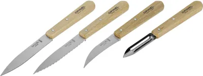 Image de Opinel set de couteaux de cuisine 4 pièces manche en bois