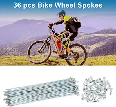 Image de 36 Ensemble De 14G Rayons De Vélo 159Mm Rayons De Roue De Vélo En Acier Au Carbone Galvanisé Ton Argent