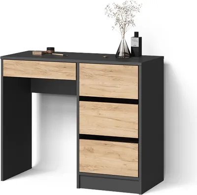 Produktbild von Schminktisch Livinity Imola Anthrazit/Goldkraft Eiche ohne Spiegel, Model 53130