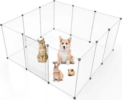 Produktbild von Tragbare Haustierbox für kleine Tiere - 12 Paneele, 180x90x75 cm - Ideal für Hamster, Welpen, Kaninchen und Meerschweinchen