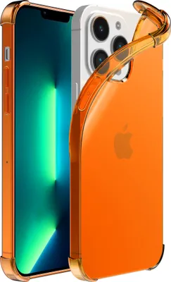 Image de Smartphonica iPhone 13 Pro transparent
  housse en silicone antichoc avec bumper - Orange