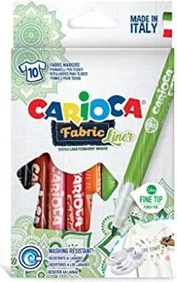 Produktbild von Carioca - Carcioca Textilstift Fabricliner, Schachtel mit 10 Stck, farblich sortiert
