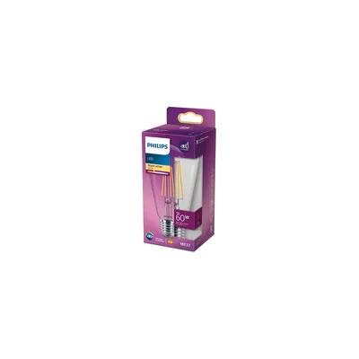 Produktbild von Philips Filament-Lampe, transparent, 60W ST64 E27, 7 W, 60 W, E27, 806 lm, 15000 h, Warmweiß