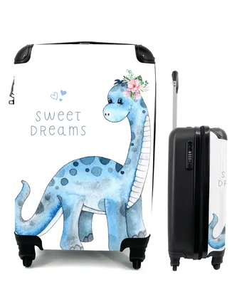 Obrázok produktu pre Kufrík Ručná batožina na kolieskach Malý cestovný kufor so 4 kolieskami  - Dinosaurus - Modrá - Chlapci - Dievčatá - Deti - Veľkosť kabíny < 55x40x23