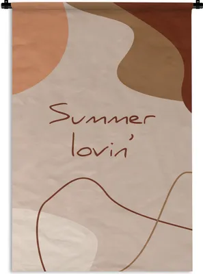 Produktbild von MuchoWow® Wandteppich Wandbehang Sommer - Zitat - Rosa 120x180 cm Tapisserie Dekoration Wandtuch - Schlafzimmer - Dekorationen für das Haus