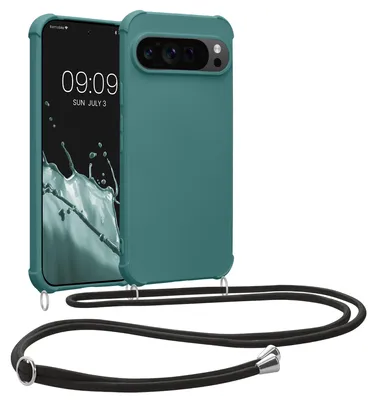 Produktbild von kwmobile Necklace Case kompatibel mit Google Pixel 9 Pro XL Hülle - Cover mit Kordel zum Umhängen - Silikon Schutzhülle Petrol