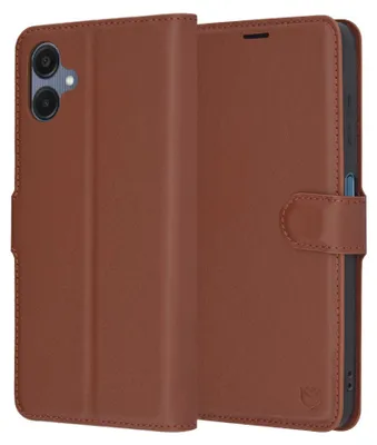 Produktbild von Techsuit Leder Folio Book Wallet Klapphülle für Samsung Galaxy A06 - Braun