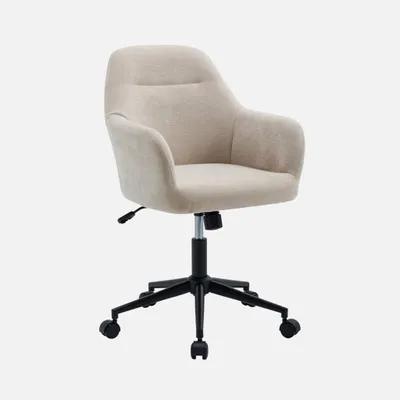 Produktbild von sweeek - Bürostuhl mit Rollen und Chenille-Bezug, höhenverstellbar - Beige